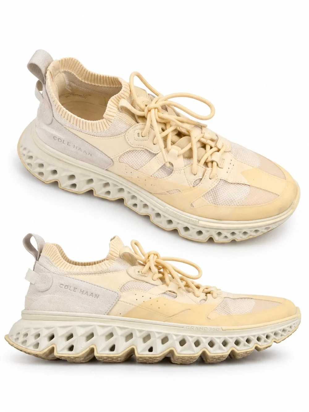 Cole Haan Pale Yellow Knit Grand 360 Sneaker